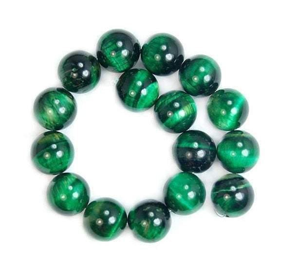 Green Tiger Eye Gemstone Beads, 6mm 8mm 10mm 12mm beads, Round Jewelry Natural Stone Beads 