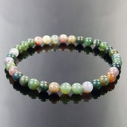 Bracelet extensible en agate indienne, 4-12 mm 