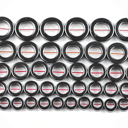 Jet Black Ring Hematite Beads, 3x8 3x10 4x12 4x14 4x16 4x27 mm 