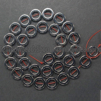 Jet Black Ring Hematite Beads, 3x8 3x10 4x12 4x14 4x16 4x27 mm 