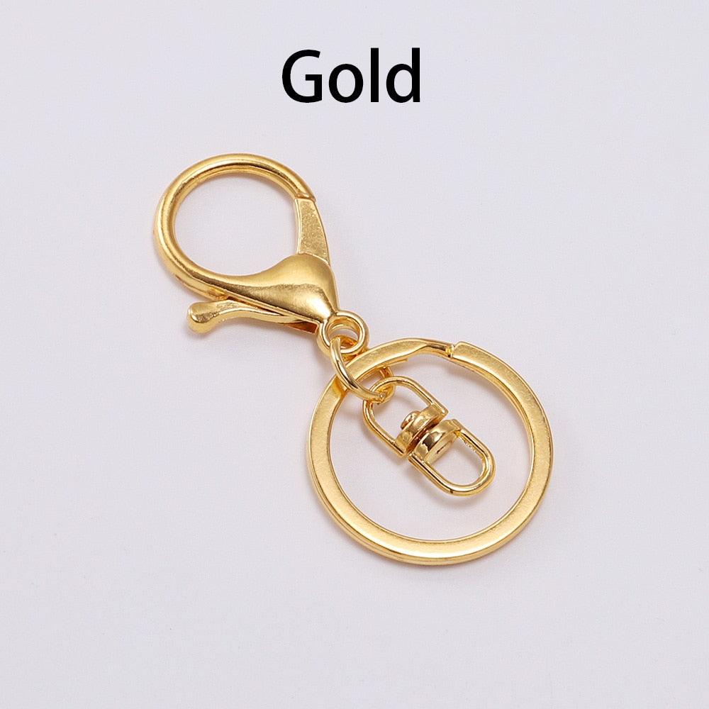 Keychain Ring with Key Ring with Lobster Clasp, 5pcs 