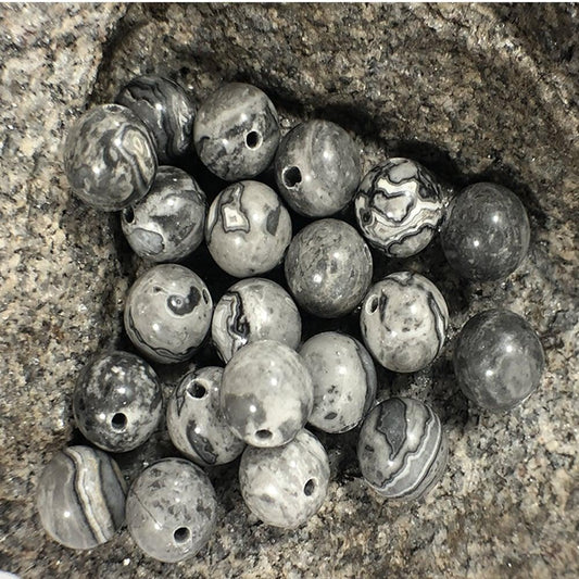 Landscape Jasper beads, Wholesale Round stone 4-12mm, 5-200pcs 