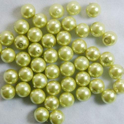 Light green Czech Glass Pearl Round Beads, 100pcs - 3mm 4mm 6mm 8mm 10mm 12mm 14mm, Opaqu loose beads For jewelry making and beading 