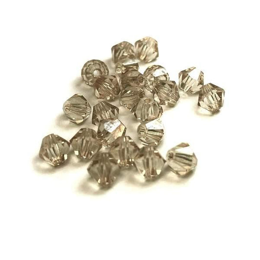 Light Yellow (Golden shadow) Crystal Faceted Bicone beads, 3mm 4mm 5mm Acrylic Faceted Bicone beads, 100pcs,  for jewerly making and beading 