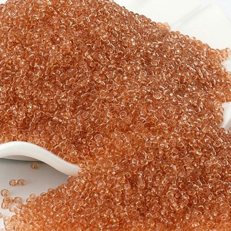 Limpid orange Lined Transparen  preciosa seed beads, beadworking 2mm 12/0 Miyuki Delica small glass Austria round beads, Clear, 1000 pcs 