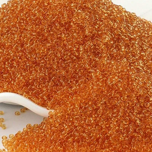 Limpid Red Lined Transparen  preciosa seed beads, beadworking 2mm 12/0  Miyuki Delica small glass Austria round beads, Clear, 1000 pcs 