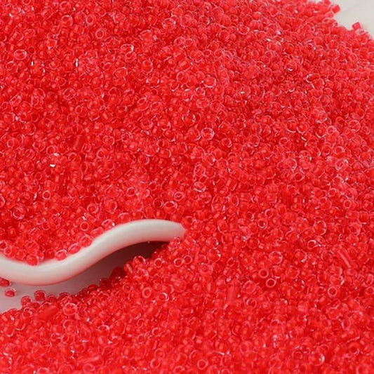 Limpid Red Lined Transparen  preciosa seed beads, beadworking 2mm 12/0  Miyuki Delica small glass beads, Austria round beads,  1000 pcs 