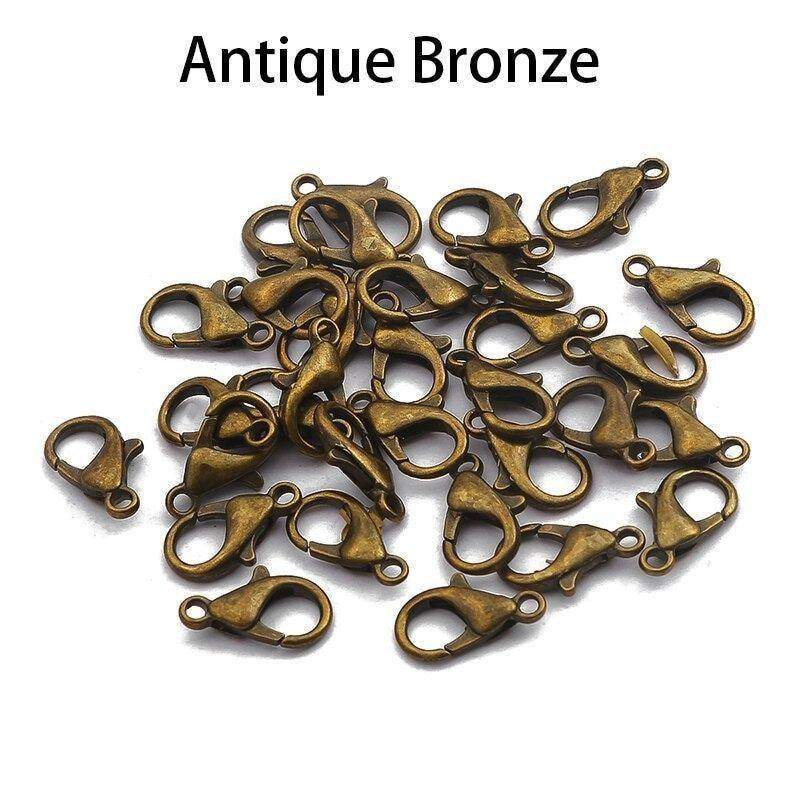 Lobster Clasp 50pcs, 5-21mm Gold Silver Black 
