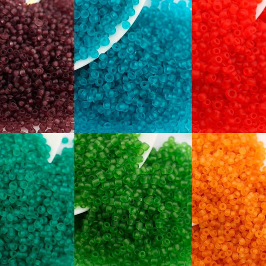 Matte assorted toho seed beads, frosted wholesale tiny rocaille beads, 12/0 2mm czech Multicolor Seed 