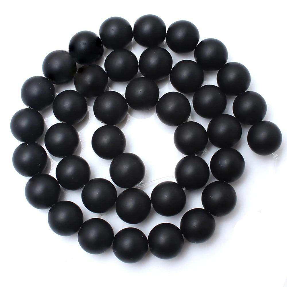 Matte Black Onyx Beads, Agate 2-14mm Round Stone, 15.5'' inch strand 