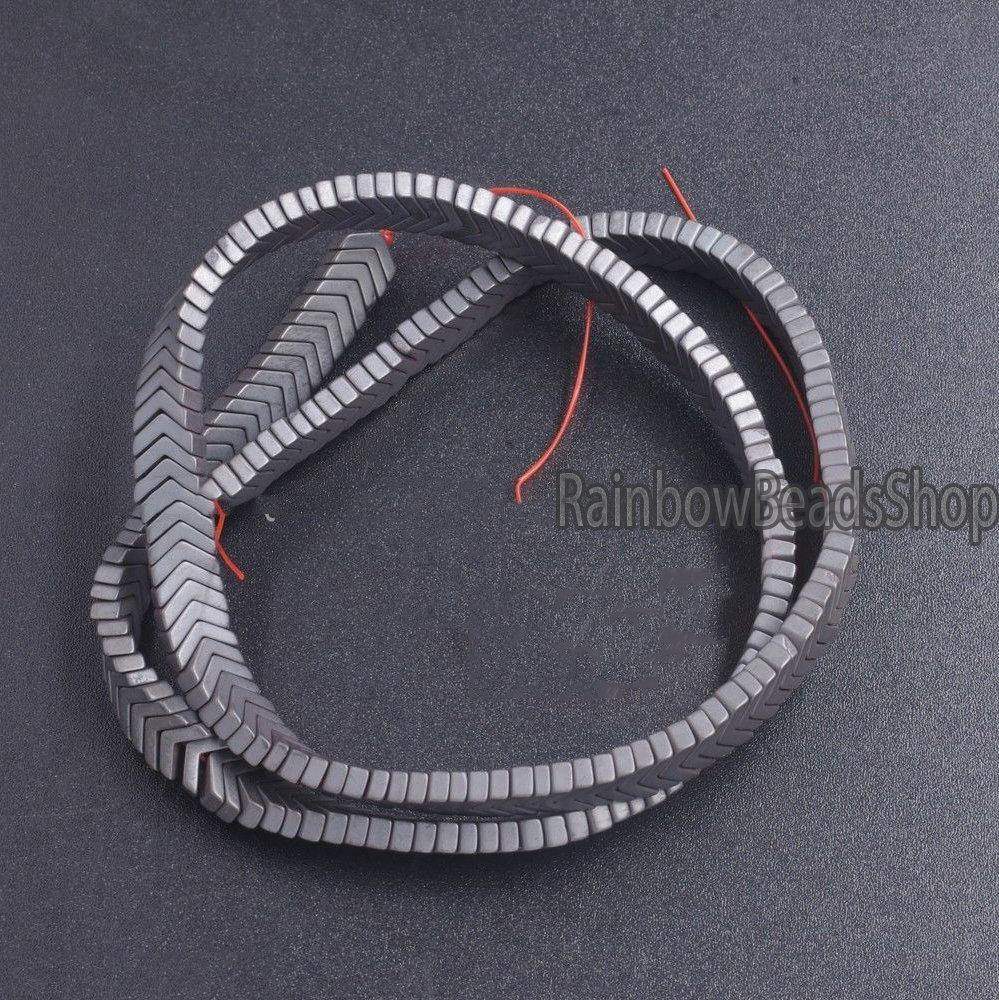 Matte  Black V Shape Arrowheaded Hematite  Beads, 2x4x6mm 16'' strand 