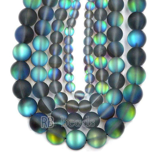 Matte Frosted Gray Mystic Aura Quartz Beads Holographic Quartz AB Beads, Jewelry loose Rainbow Beads 6mm 8mm 10mm 12mm beads 