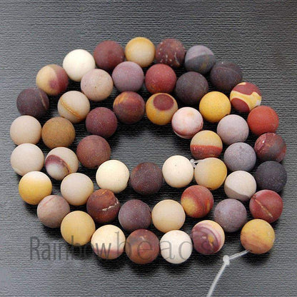Matte Moukaite Jasper beads, 4-12mm Round Gemstone, 15.5'' strand 