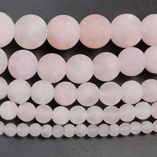Matte Rose Quartz Beads, Rose Beads, Rose Matte Gemstone Beads, Pink Quartz Beads, Round Natural Beads, 15''5 4mm 6mm 8mm 10mm 12mm 