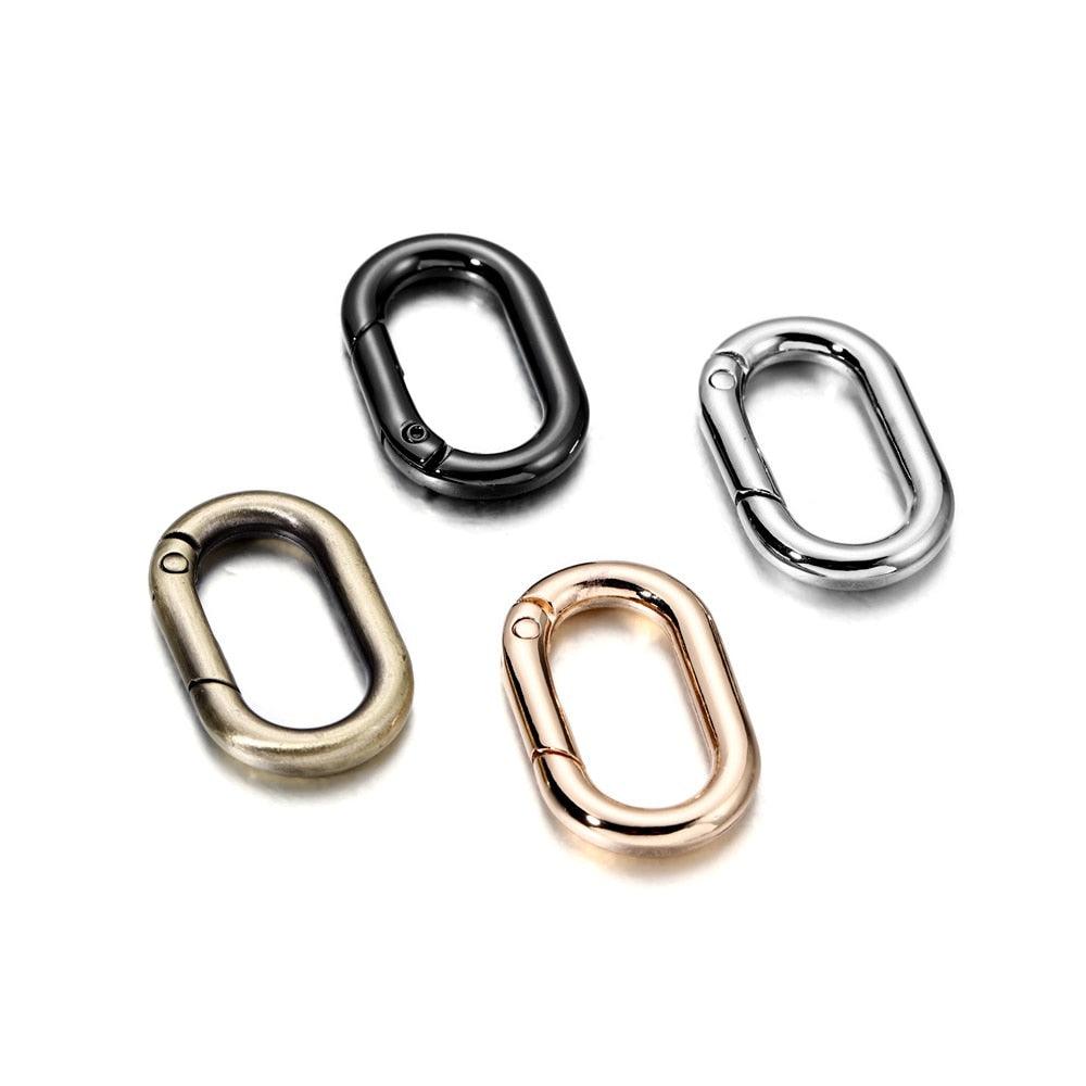 Metal Keychain Carabiner Clasps, Oval 