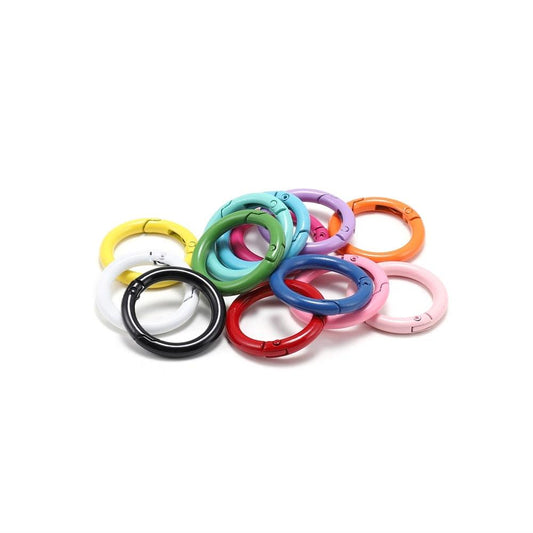 Metal Openable Round Carabiner Keychain Clasps, Multicolor 