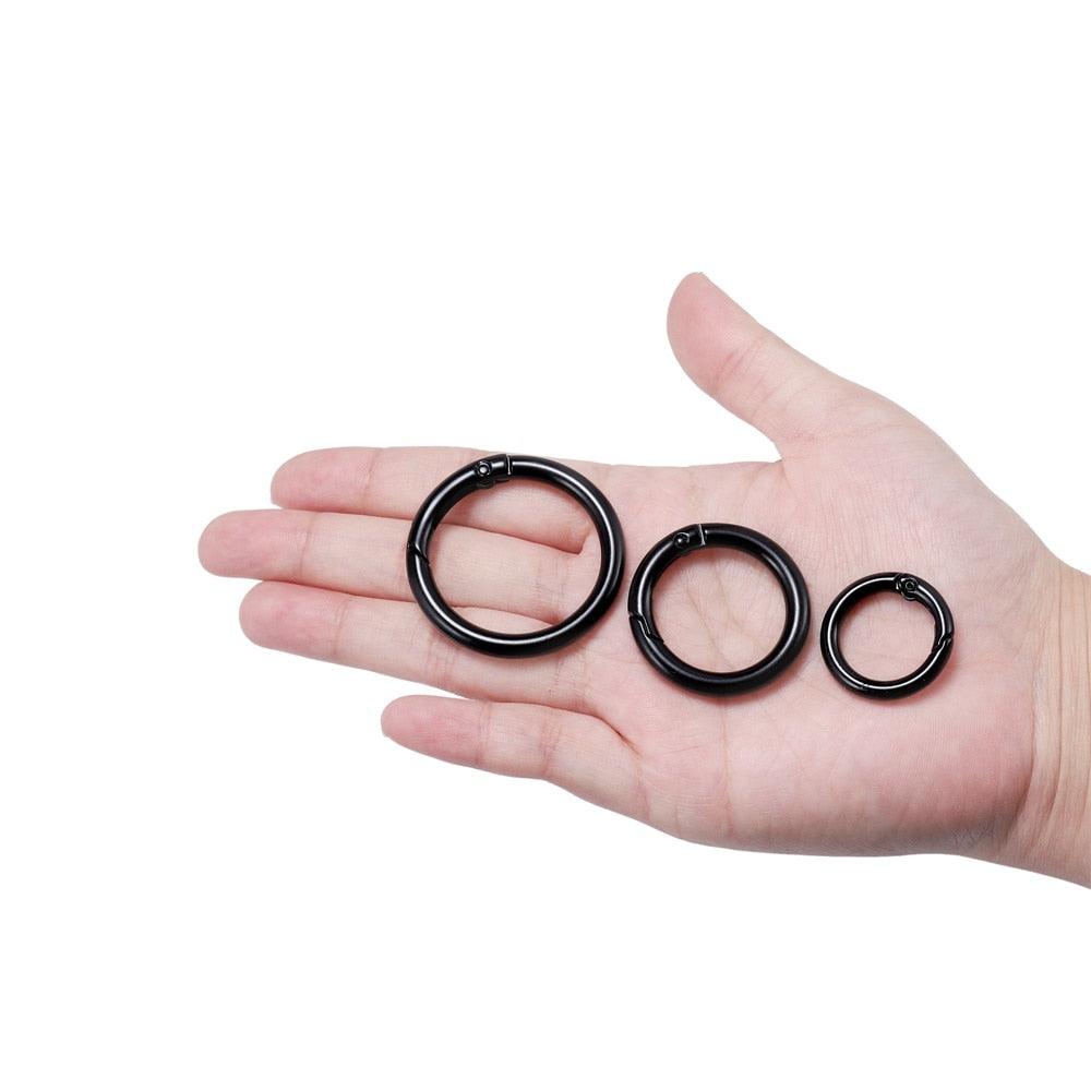 Metal Openable Round Carabiner Keychain Clasps, Multicolor 