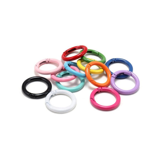 Metal Openable Round Carabiner Keychain Clasps, Multicolor 