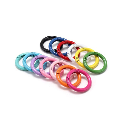 Metal Openable Round Carabiner Keychain Clasps, Multicolor 