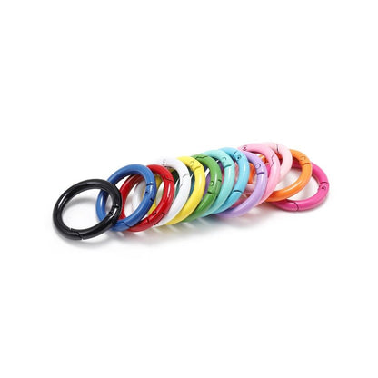 Metal Openable Round Carabiner Keychain Clasps, Multicolor 