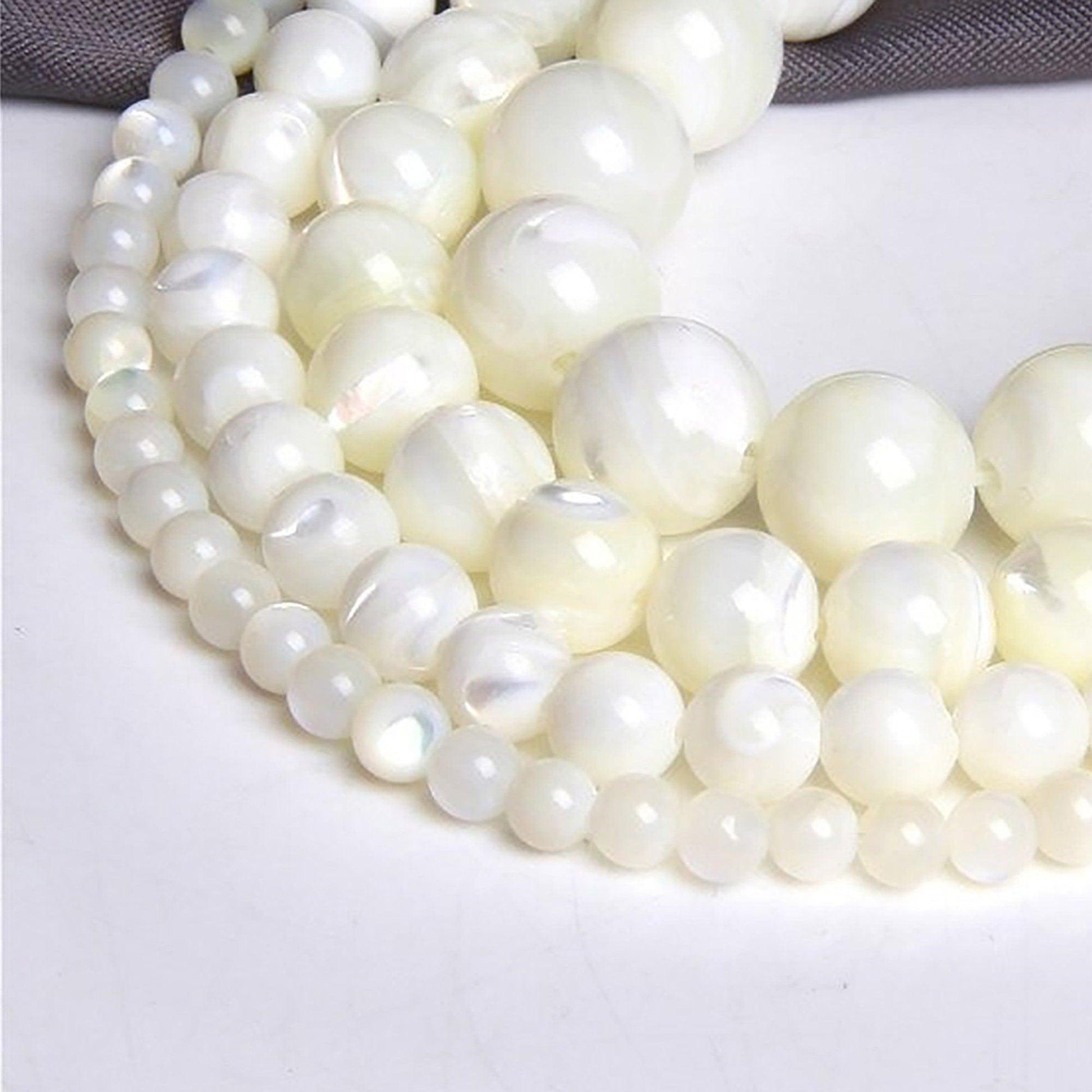 Mother of Pearl Mop shell beads, 2-12mm round beads strand faceted or smooth 