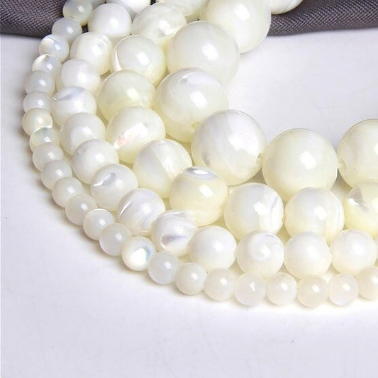 Mother of Pearl Mop shell beads, 2-12mm round beads strand faceted or smooth 