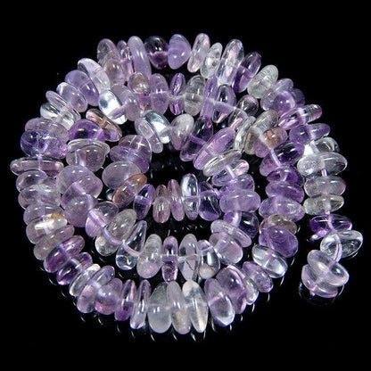 Natural Amethyst and Citrine Nuggets Freeform Rondelle Disk Beads 