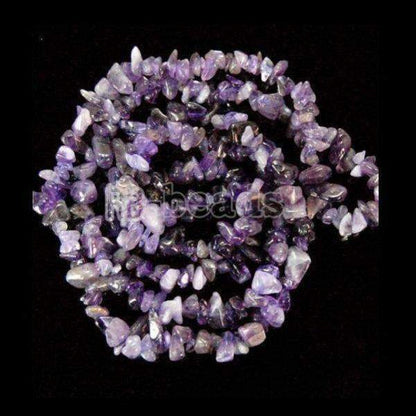 Natural Amethyst Chip Beads, Polished Stone,  5~8mm 34 Inc per strand 