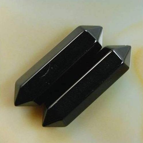 Natural Black Agate Gemstone Wand, Hexagonal crystal 
