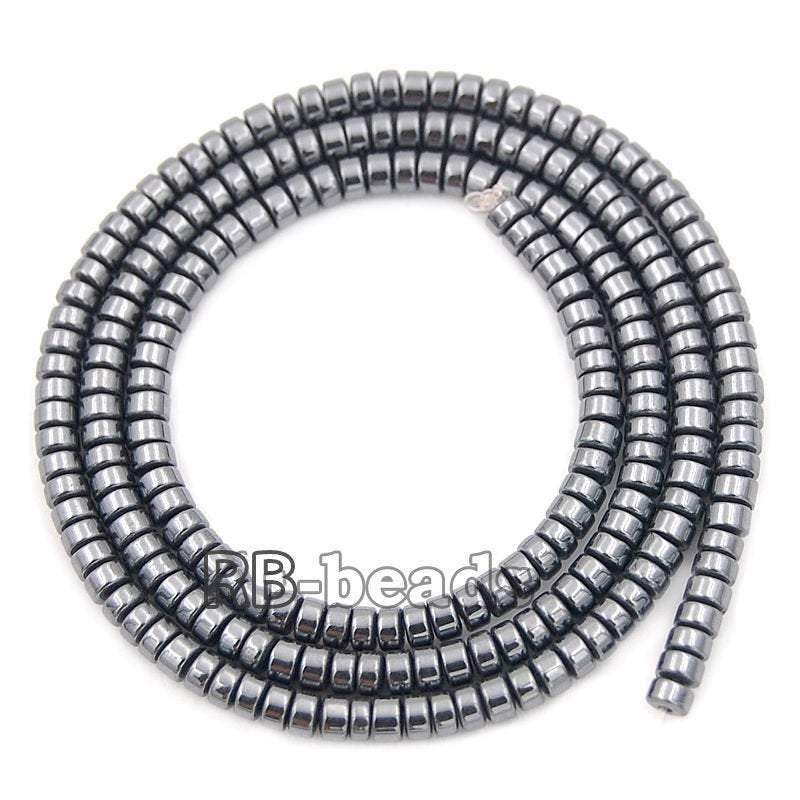 Natural Black Hematite Rondelle Beads,  2-10mm  16'' strand 