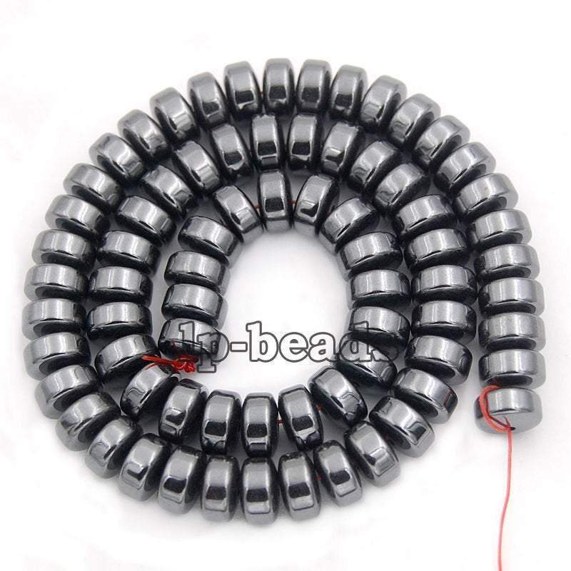 Natural Black Hematite Rondelle Beads,  2-10mm  16'' strand 