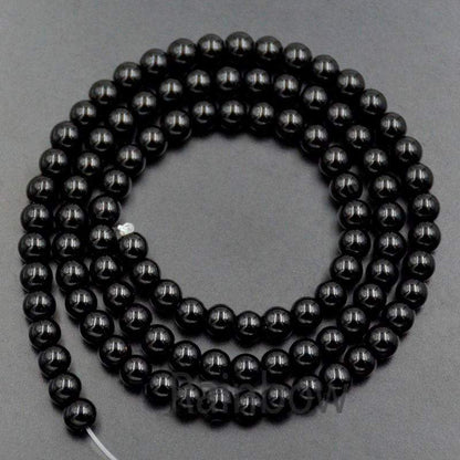 Natural Black Tourmaline beads, Round Jewelry Gemstone Spacer Stone Beads, 4mm 6mm 8mm 10mm 12mm 15''5 str. For Jewelry making and Beading 