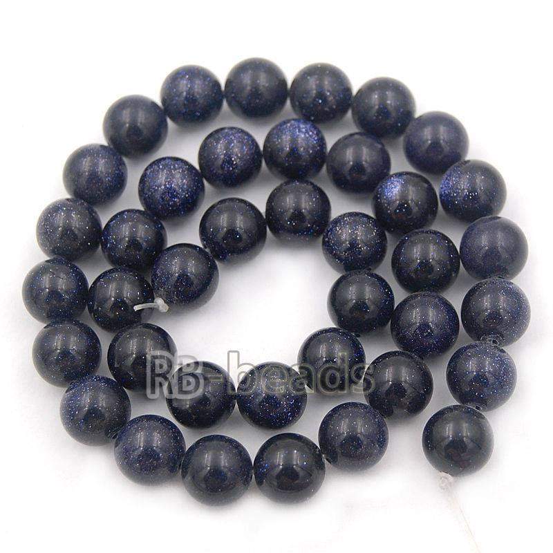 Natural Blue Sandstone Beads, 4-10mm Round Stone, 15.5'' inch. strand 