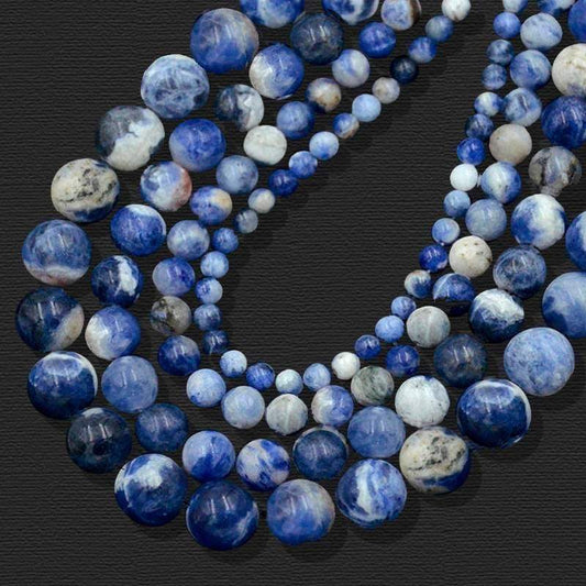 Natural Blue Sodalite Beads, Blue Gemstone beads, Stone Beads, Spacer Beads, Round Natural Beads, Full Strand, 4mm 6mm 8mm 10mm 