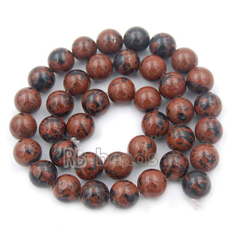 Natural Brown Black mahogany Obsidian Beads, Gem 4-10mm, 15.5'' strand 
