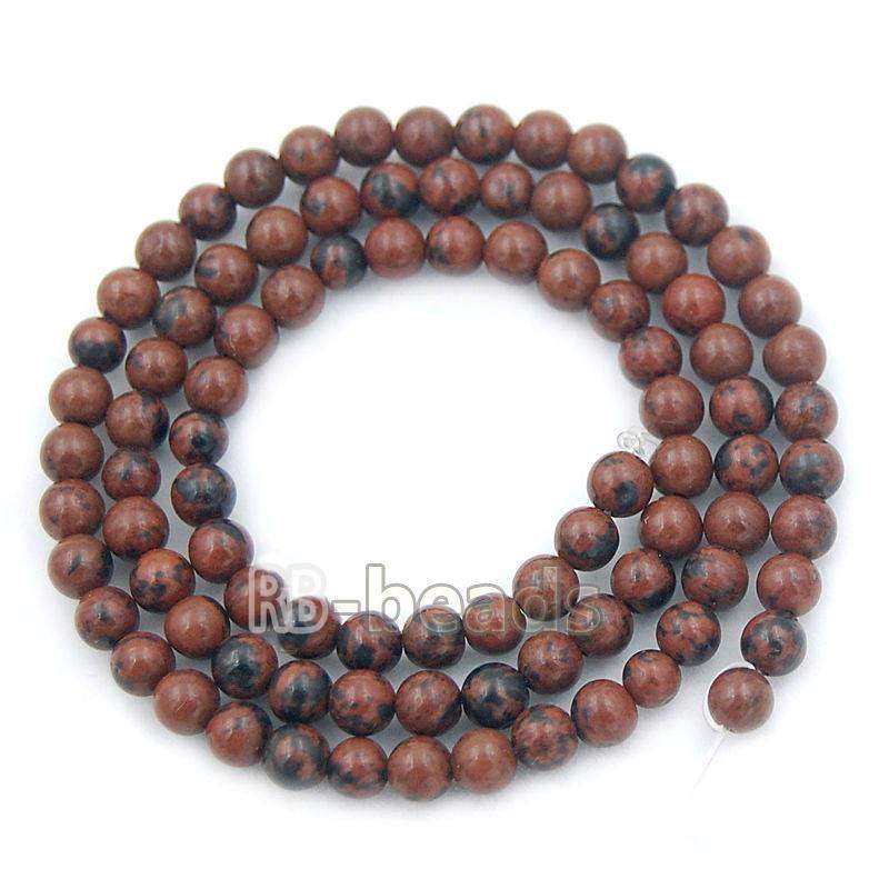 Natural Brown Black mahogany Obsidian Beads, Gem 4-10mm, 15.5'' strand 