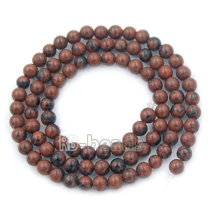 Natural Brown Black mahogany Obsidian Beads, Gem 4-10mm, 15.5'' strand 