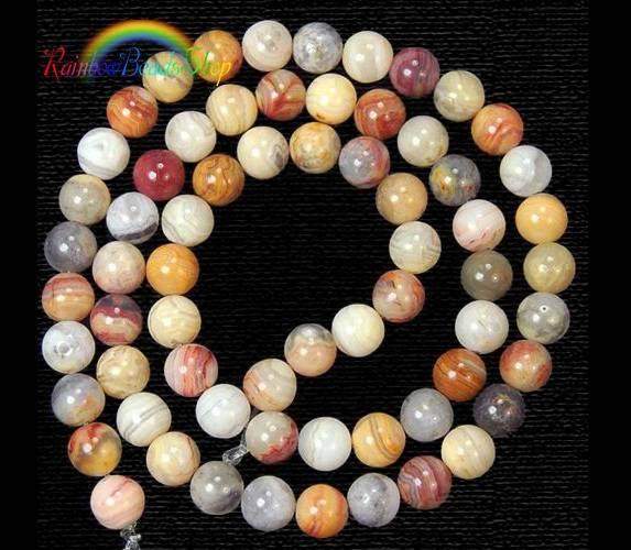 Natural Brown Crazy Agate beads, Round, 2-12mm, 15.5'' full strand 