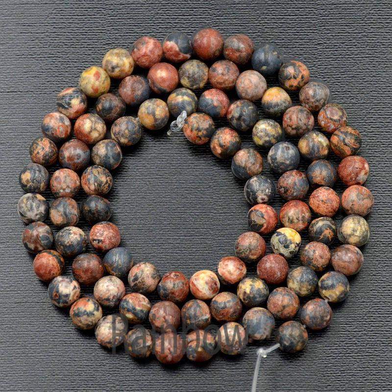 Natural Brown Leopard skin Jasper Beads 4-10mm, 15.5 strand 