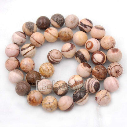 Natural Brown Mexican Zebra Jasper beads, 4-10mm Round, 15.5'' strand 