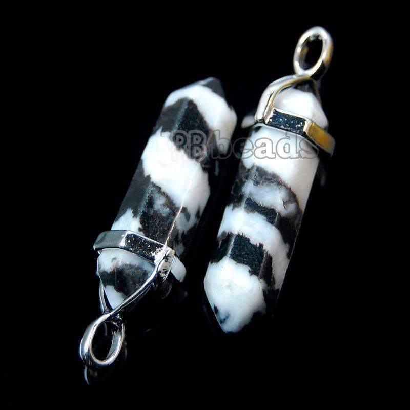 Natural Brush Painting Jasper double Terminated, paintbrush Reiki Point Pendant chakra beads, Gemstone Crystal healing, Chakra Stone bead 