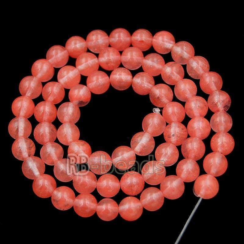 Natural Cherry Quartz Beads, Rose Pink Gem 4mm 6mm 8mm 10mm Stone Round Jewelry Gemstone Beads For Jewelry making 
