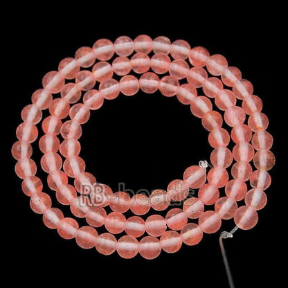 Natural Cherry Quartz Beads, Rose Pink Gem 4mm 6mm 8mm 10mm Stone Round Jewelry Gemstone Beads For Jewelry making 
