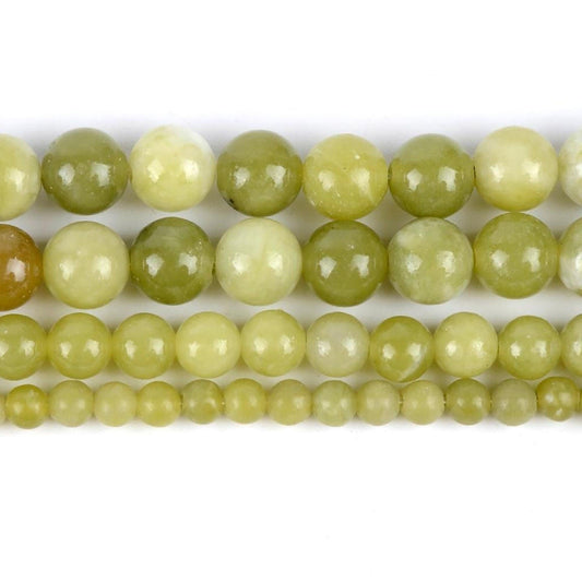 Natural Chinese Nephrite Green Jade Beads, 6-12mm, 15.5'' full strand 