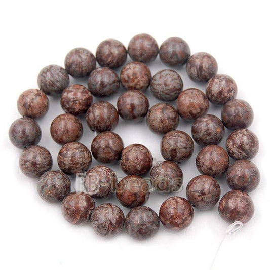 Natural Coffee Jasper Brown Beads, 4-10mm Round Stone, 15.5'' strand 