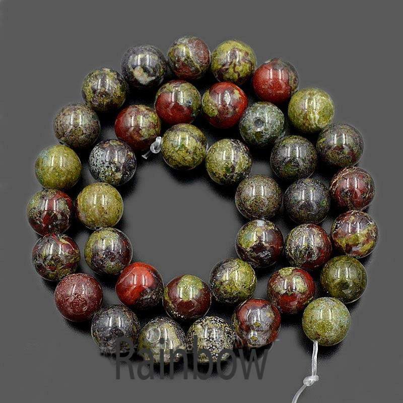 Natural Dragon Bloodstone Round Beads, size 4-12mm, 15.5'' inch strand 