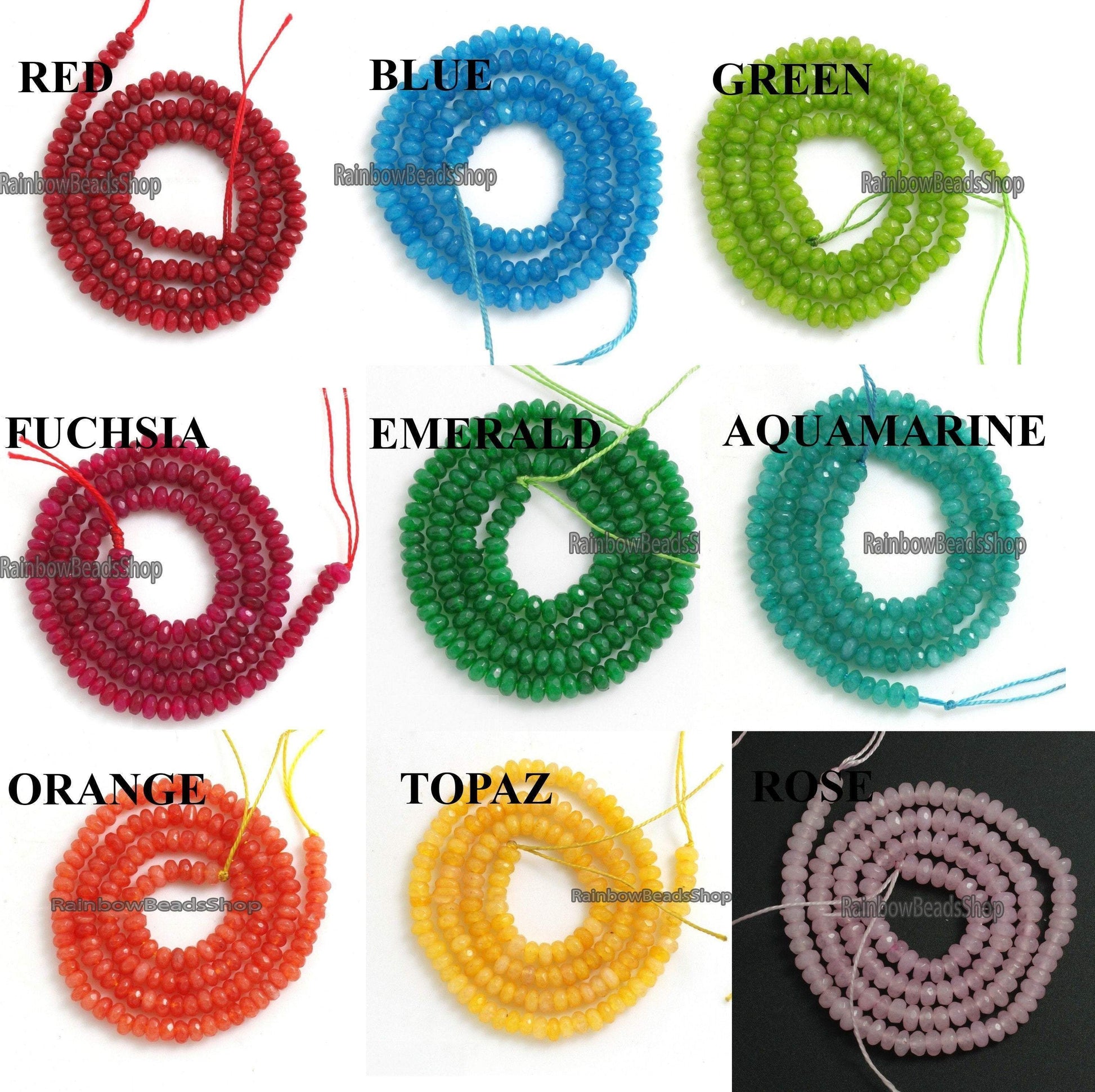 Natural  Dyed Rondelle Faceted Jade Beads, 4x6 5x8mm, 15.5'' 