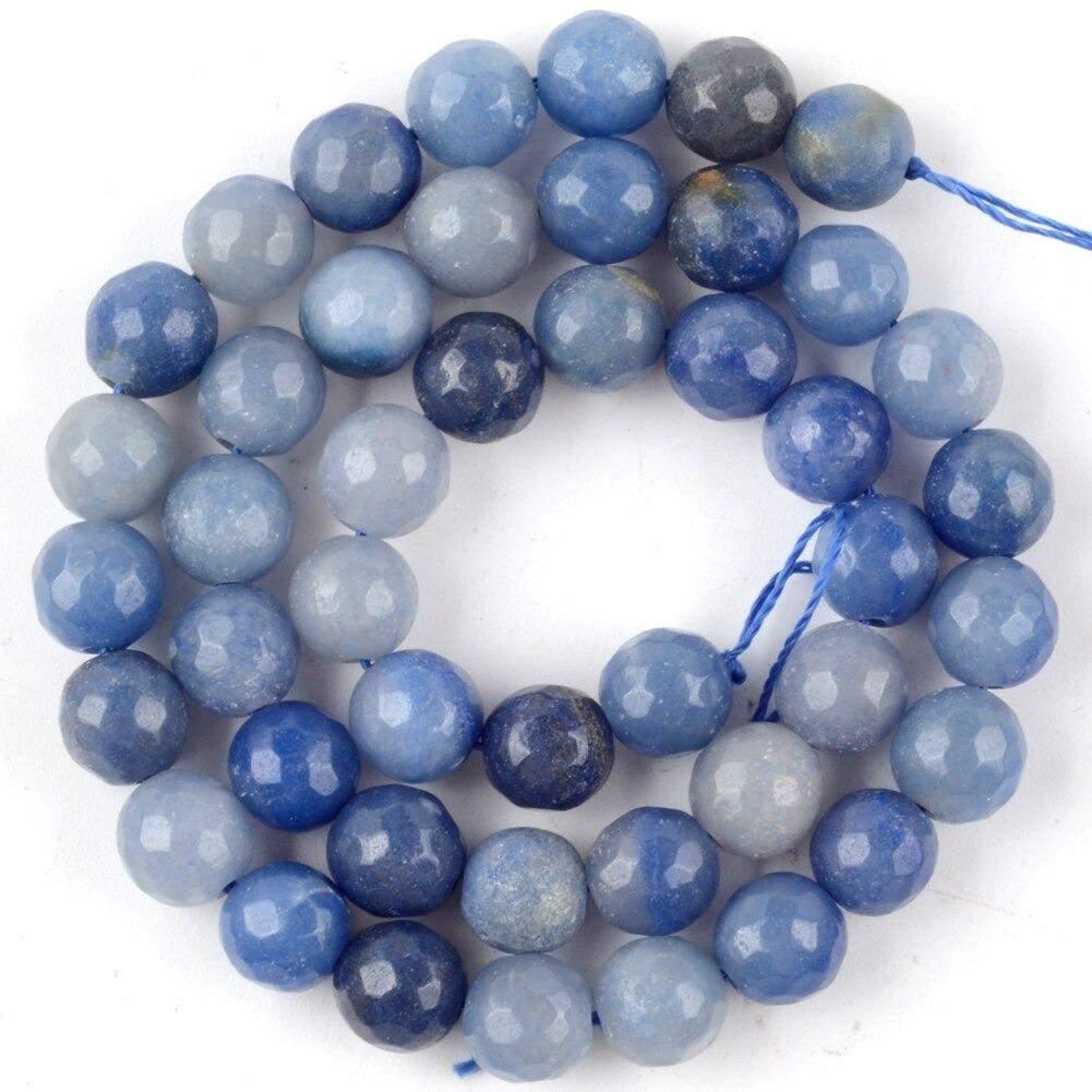 Natural Faceted Blue Aventurine Round Beads, size 4-10mm, 15.5 inch strand 