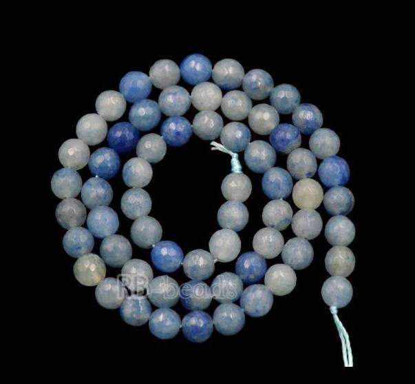 Natural Faceted Blue Aventurine Round Beads, size 4-10mm, 15.5 inch strand 