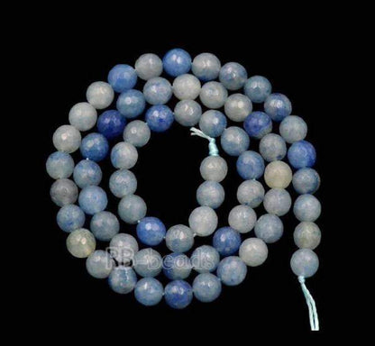 Natural Faceted Blue Aventurine Round Beads, size 4-10mm, 15.5 inch strand 